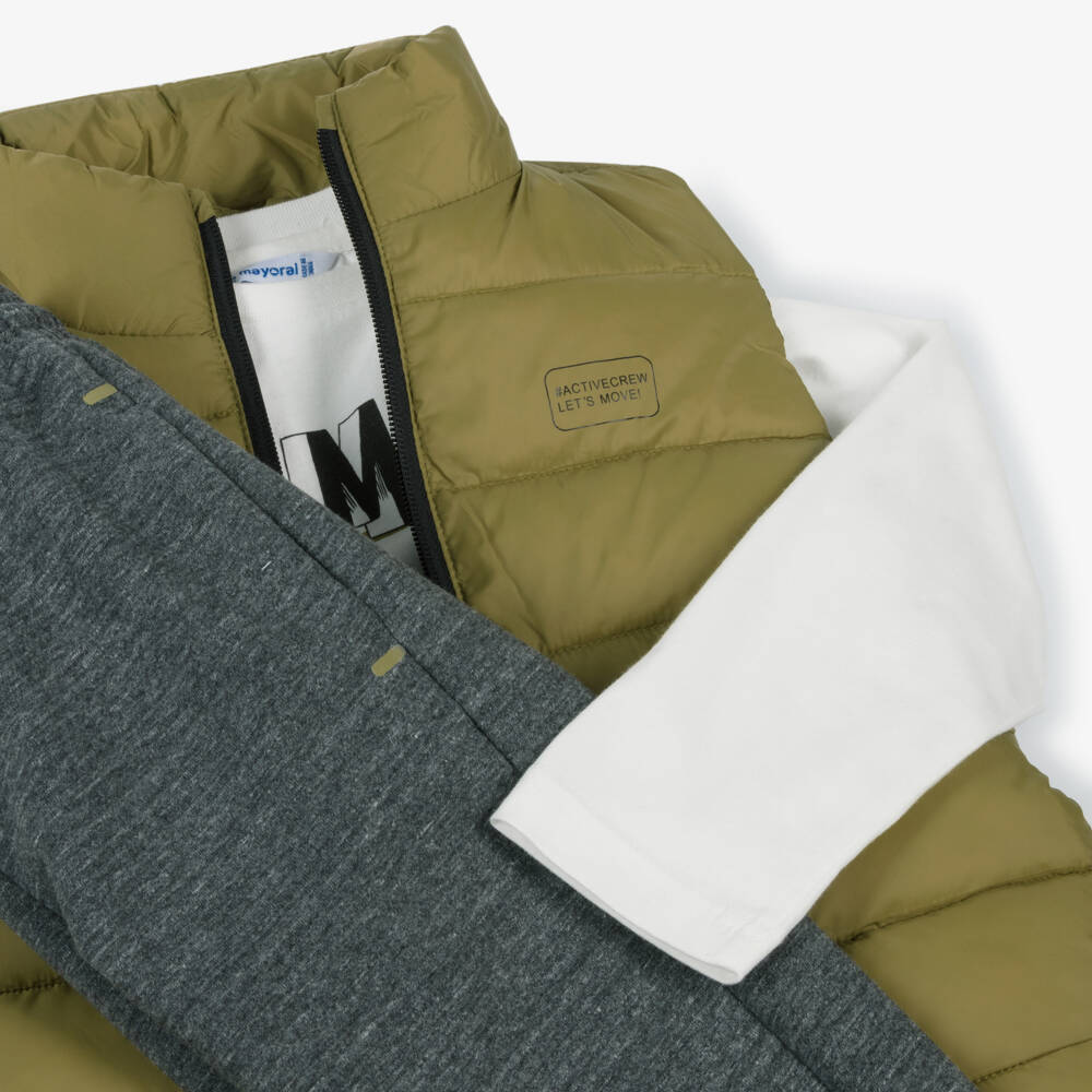 Mayoral-Boys Green Trousers Ensemble | Childrensalon Outlet