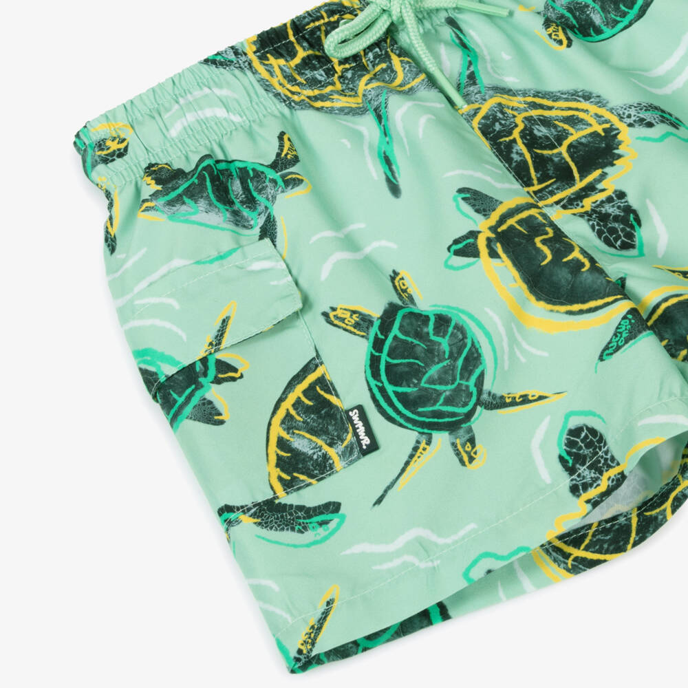 Mayoral-Boys Green Turtle Swim Shorts | Childrensalon Outlet