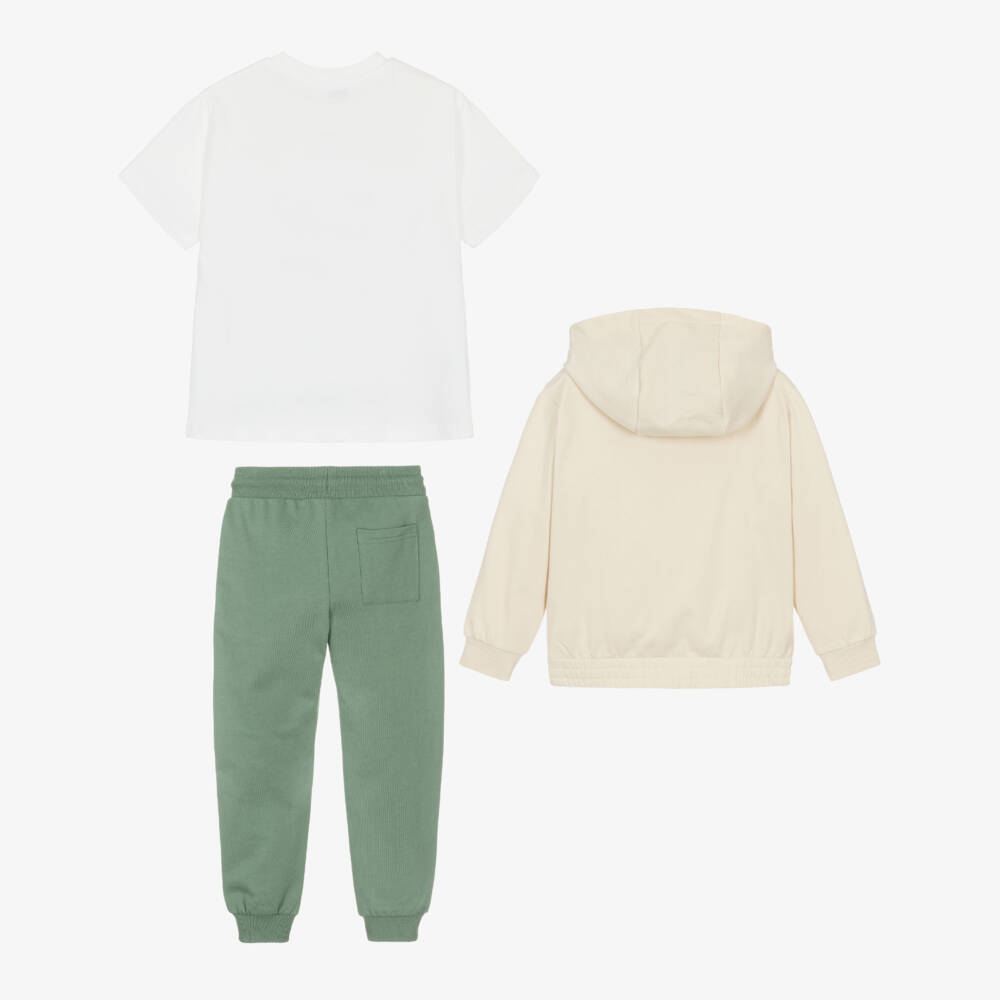 Mayoral-Boys Green & White Car Tracksuit | Childrensalon Outlet