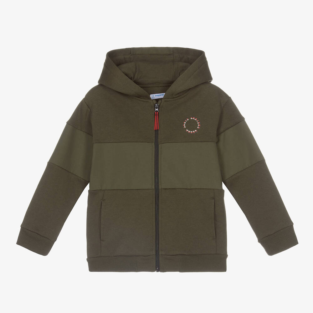 Mayoral - Boys Green Zip-Up Top | Childrensalon