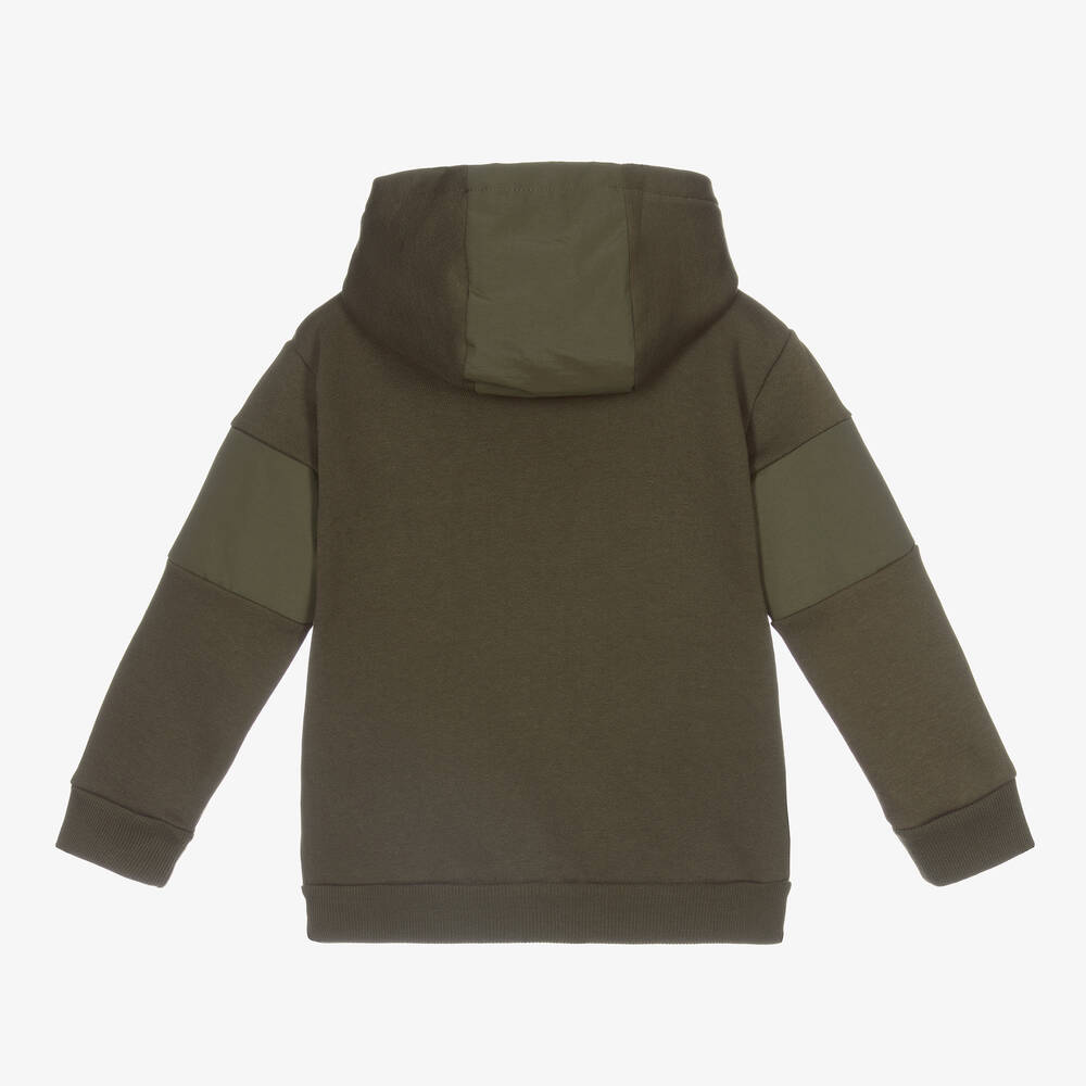 Mayoral-توب بسحّاب قطن جيرسي لون أخضر للأولاد | Childrensalon Outlet