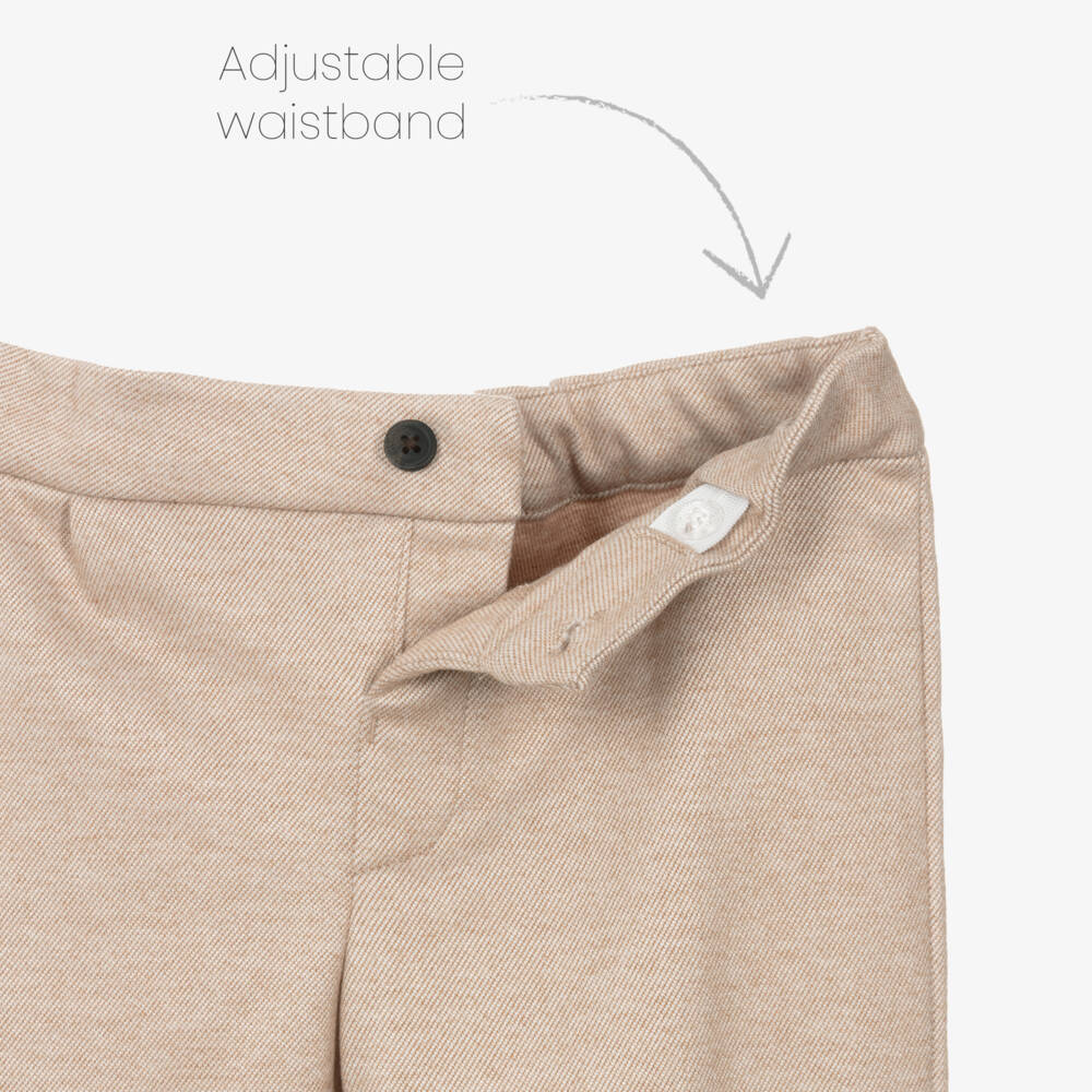 Mayoral-Boys Grey & Beige Cotton Knit Bear & Walrus Trouser Set | Childrensalon Outlet