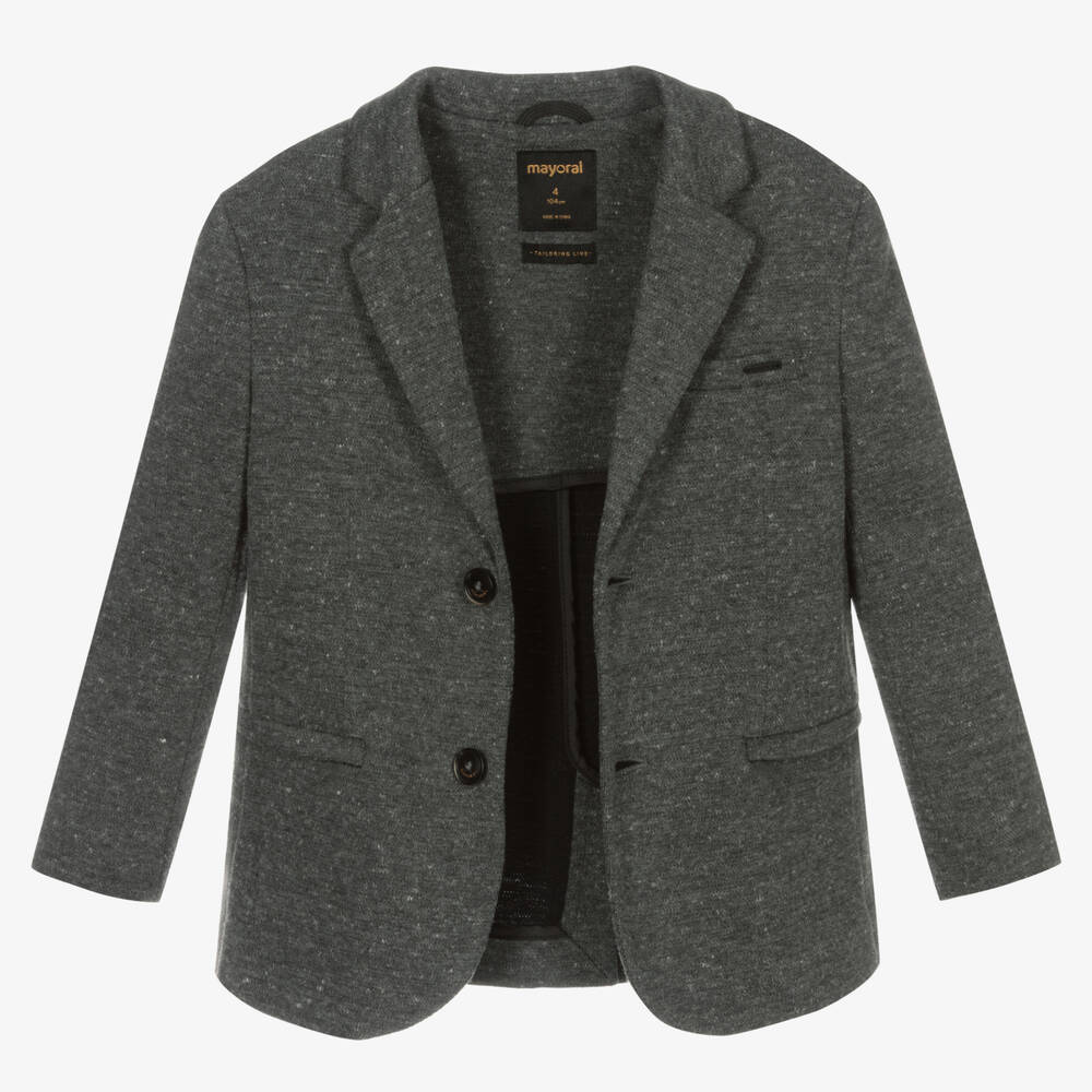 مايورال-جاكيت بلايزر جيرسي لون رمادي للأولاد | Childrensalon Outlet