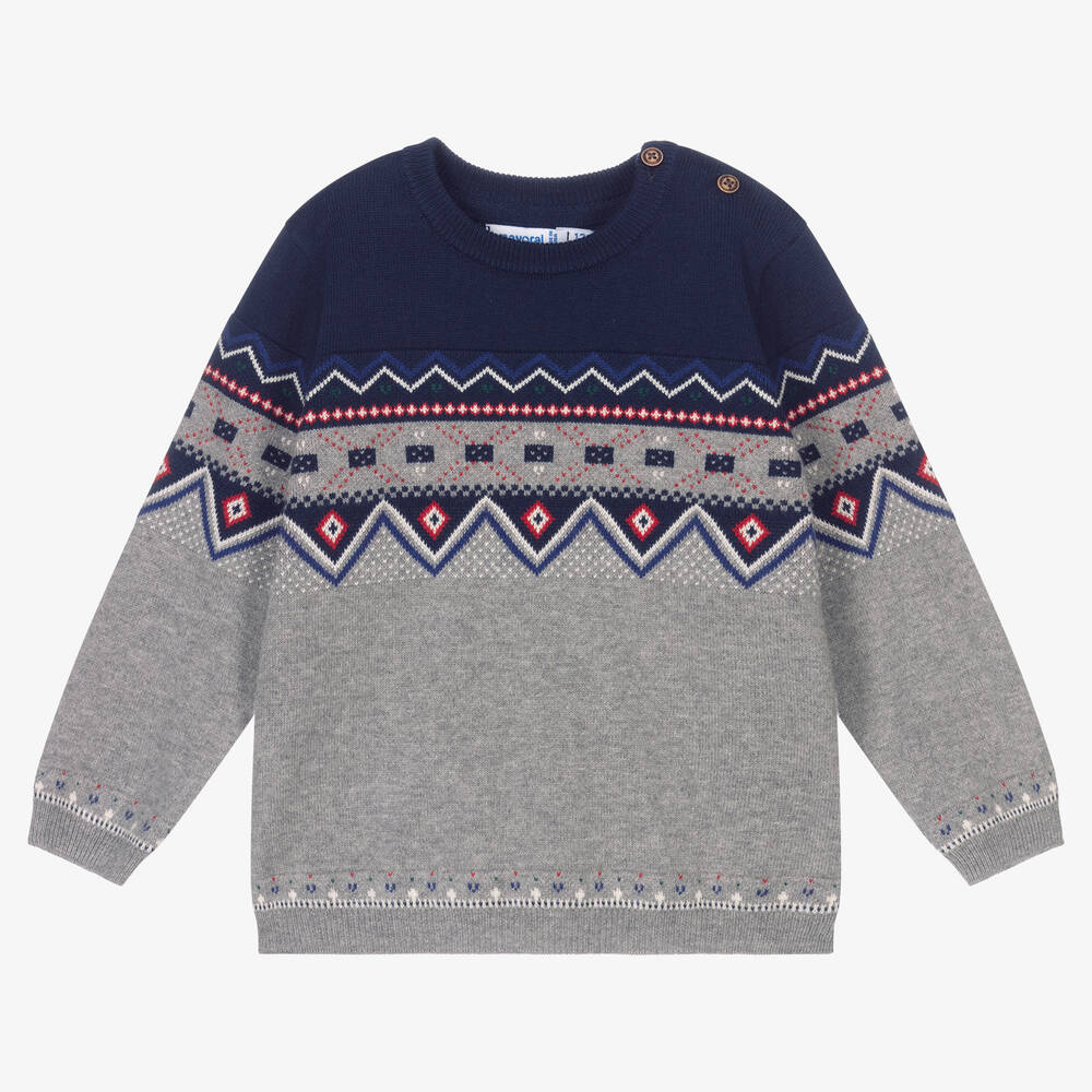 Mayoral - Серо-синий свитер для мальчиков | Childrensalon