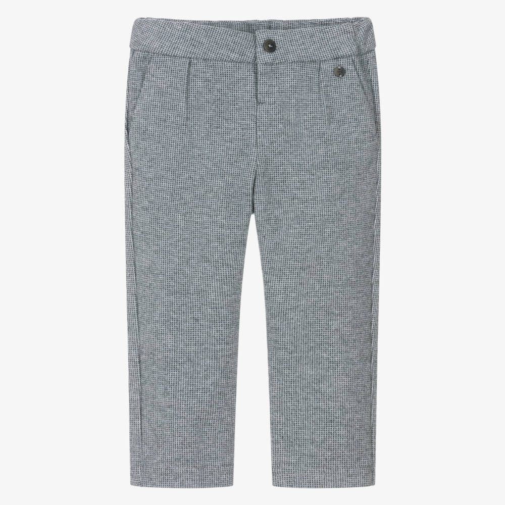Mayoral-Boys Grey Brushed Cotton Trousers | Childrensalon Outlet