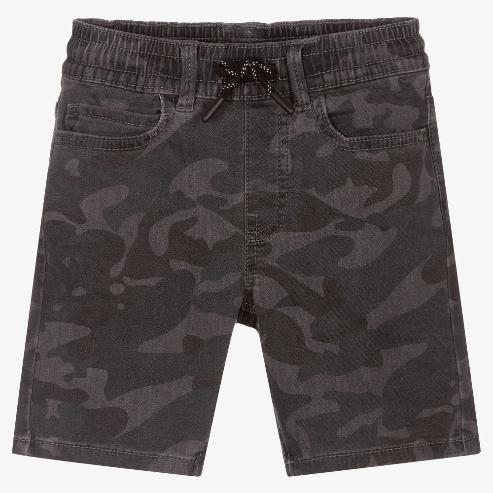 Mayoral - Boys Grey Camo Cotton Shorts | Childrensalon