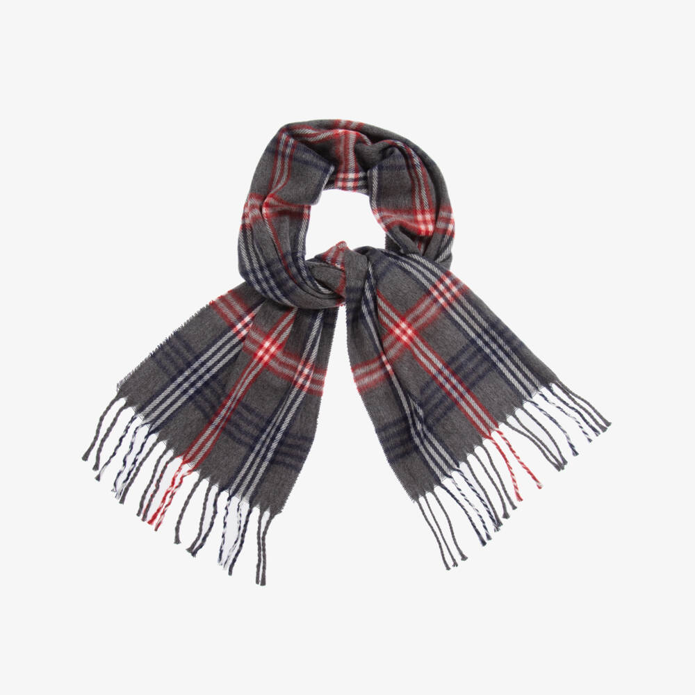 Mayoral-Boys Grey Check Scarf | Childrensalon Outlet