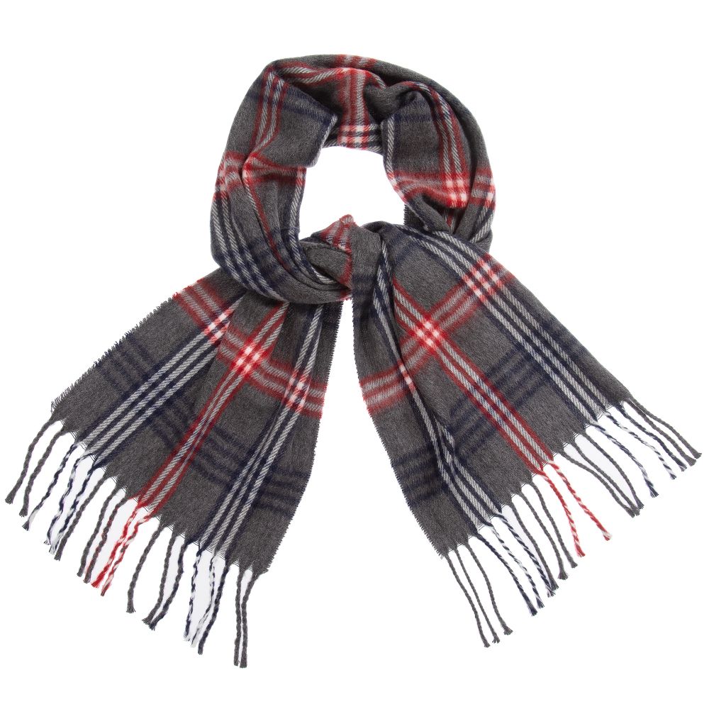 Mayoral - Boys Grey Check Scarf | Childrensalon