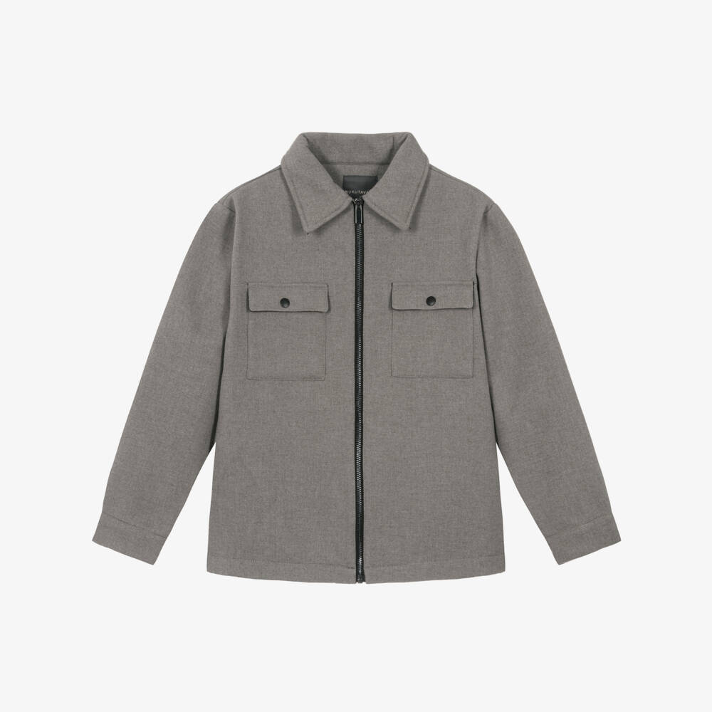 Mayoral Nukutavake-Boys Grey Chest Pocket Jacket | Childrensalon Outlet