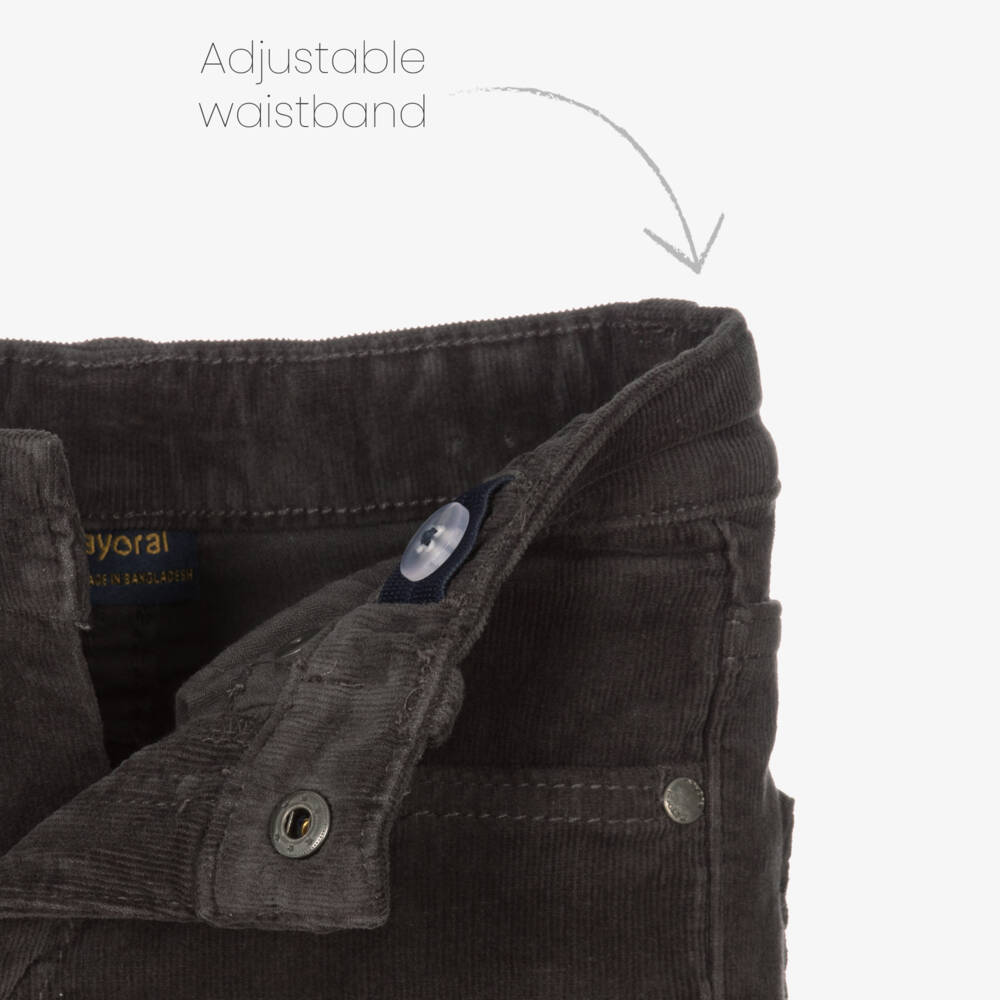 Mayoral-Boys Grey Corduroy Trousers | Childrensalon Outlet