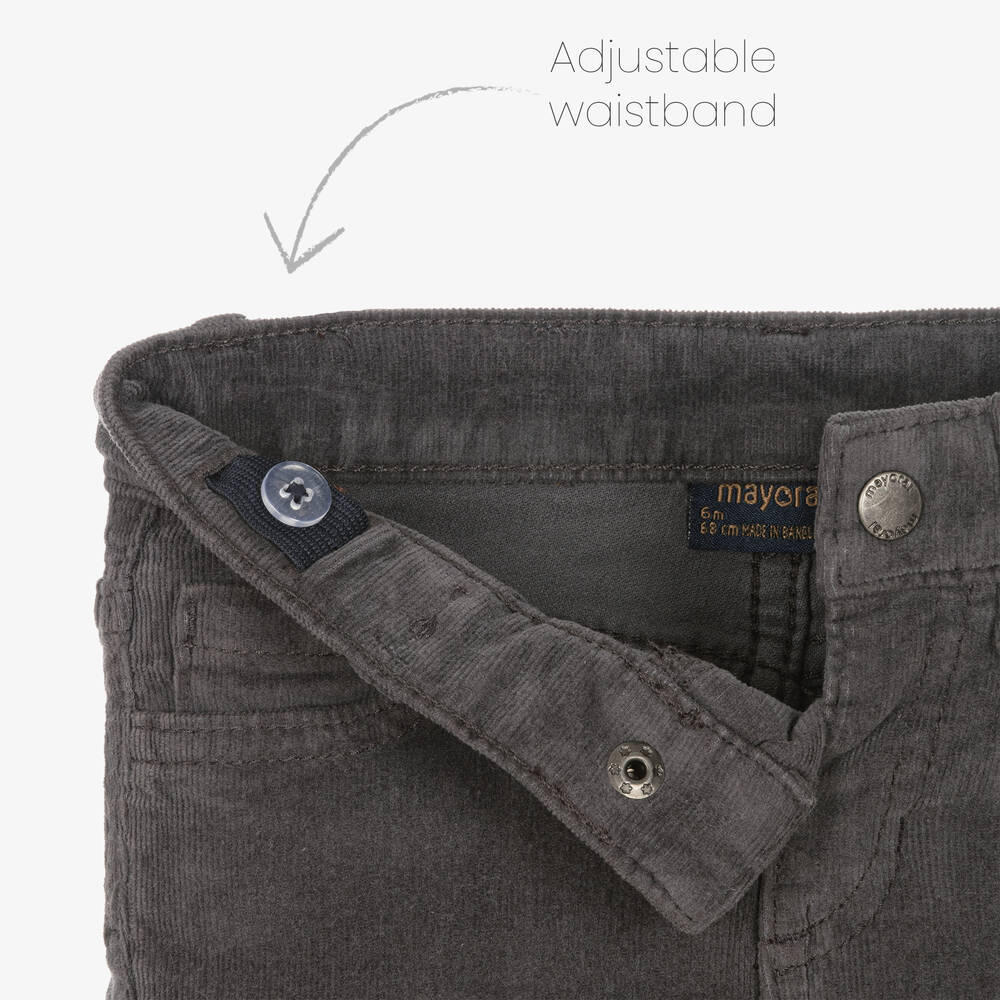 Mayoral-بنطلون قطن كوردروي لون رمادي أطفال ولادي | Childrensalon Outlet