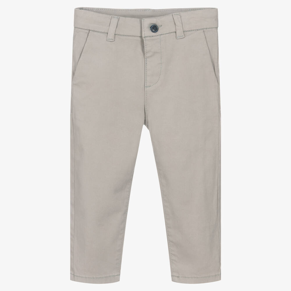Mayoral - Boys Grey Cotton Chino Trousers | Childrensalon