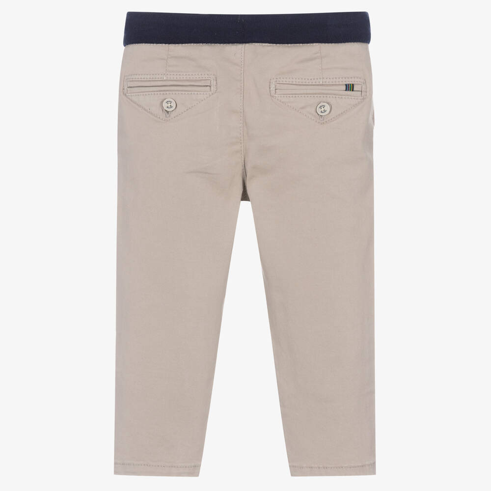 Mayoral-Boys Grey Cotton Chinos | Childrensalon Outlet