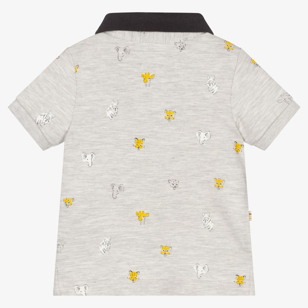 مايورال-توب بولو أطفال ولادي قطن بيكيه مستدام لون رمادي | Childrensalon Outlet