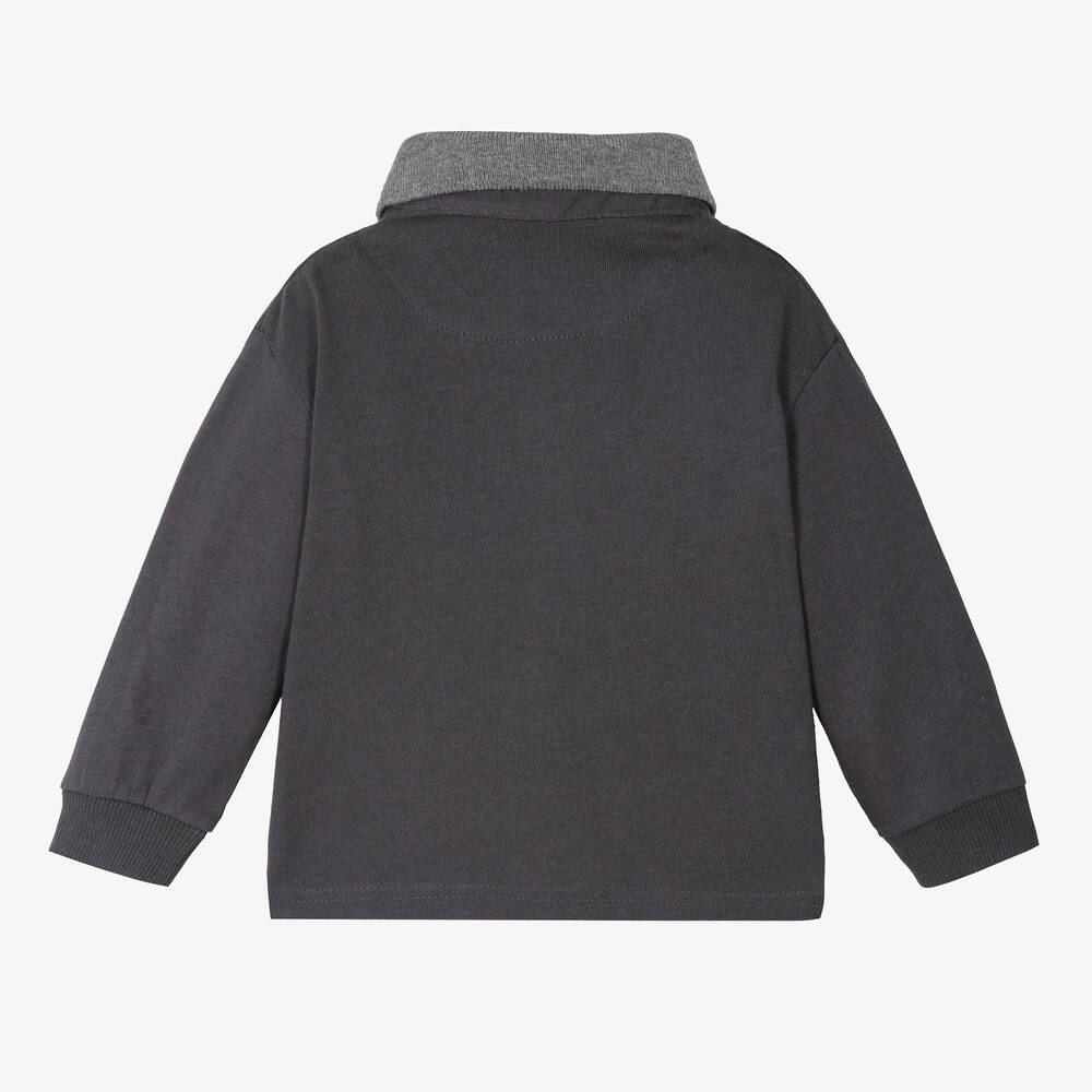Mayoral-Boys Grey Cotton Polo Shirt | Childrensalon Outlet