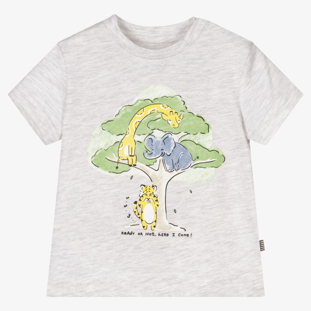 Mayoral - Серая хлопковая футболка для мальчиков | Childrensalon