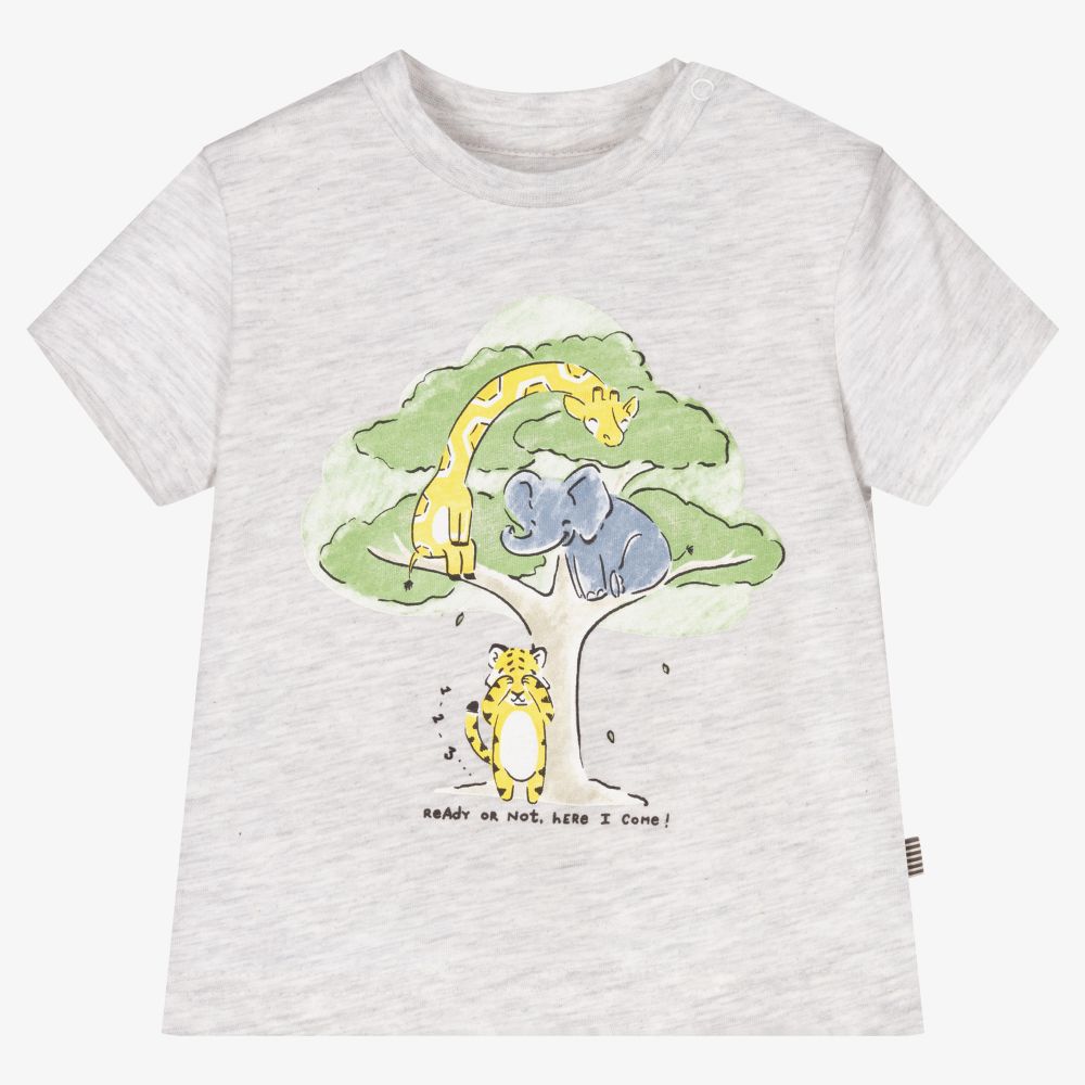 Mayoral - T-shirt gris en coton Garçon | Childrensalon