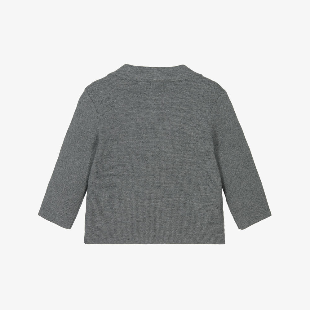 Mayoral-Кардиган серый вязаный с воротником для мальчиков | Childrensalon Outlet
