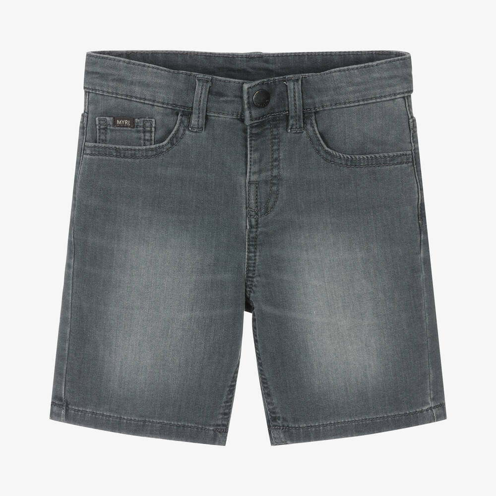 Mayoral-Boys Grey Denim Shorts | Childrensalon Outlet