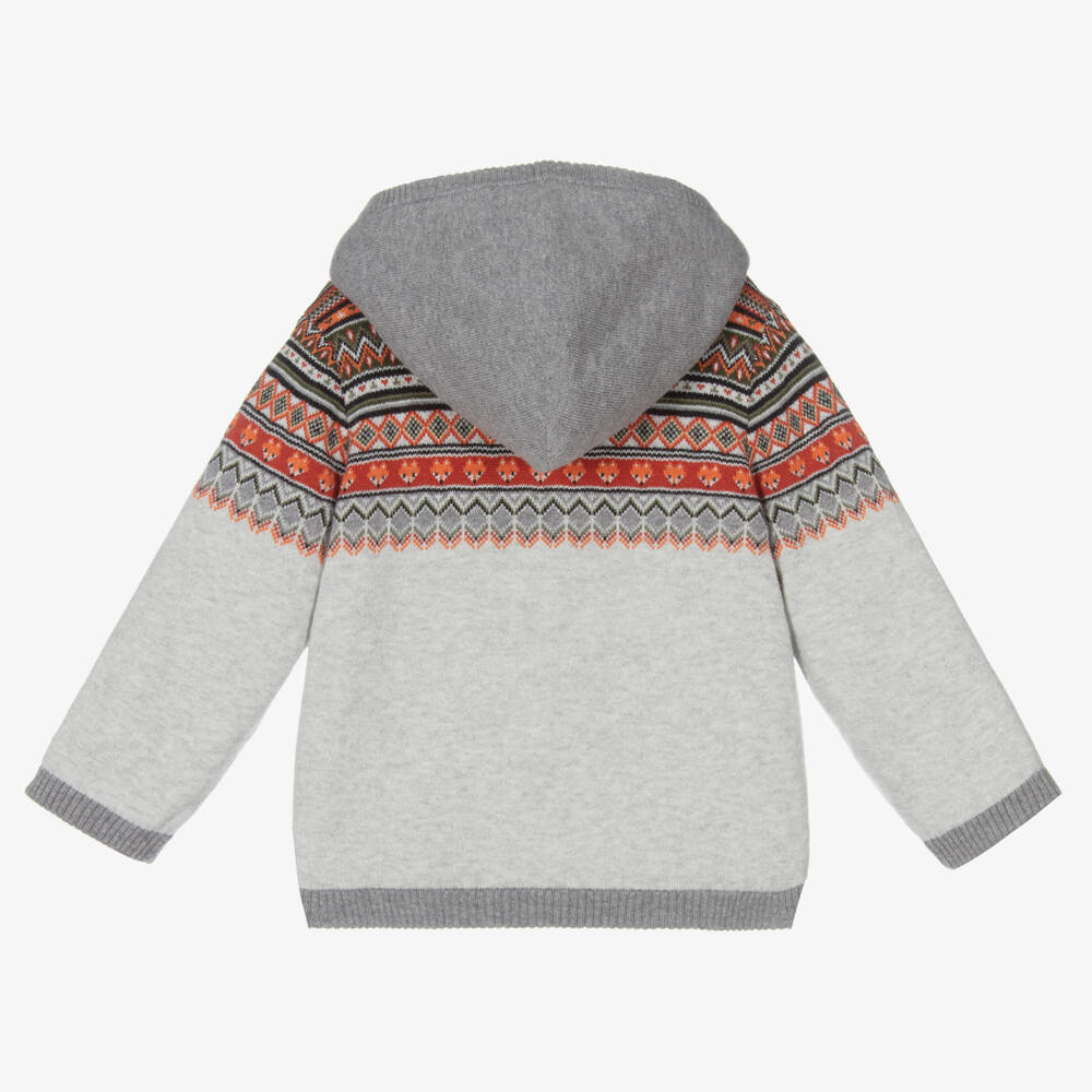 مايورال-توب بسحّاب أطفال ولادي قطن وصوف لون رمادي | Childrensalon Outlet