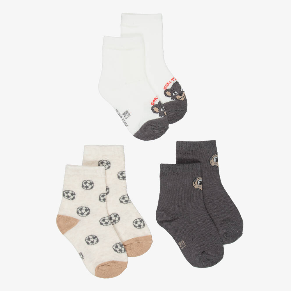 Mayoral-Boys Grey Football Sock Set | Childrensalon Outlet