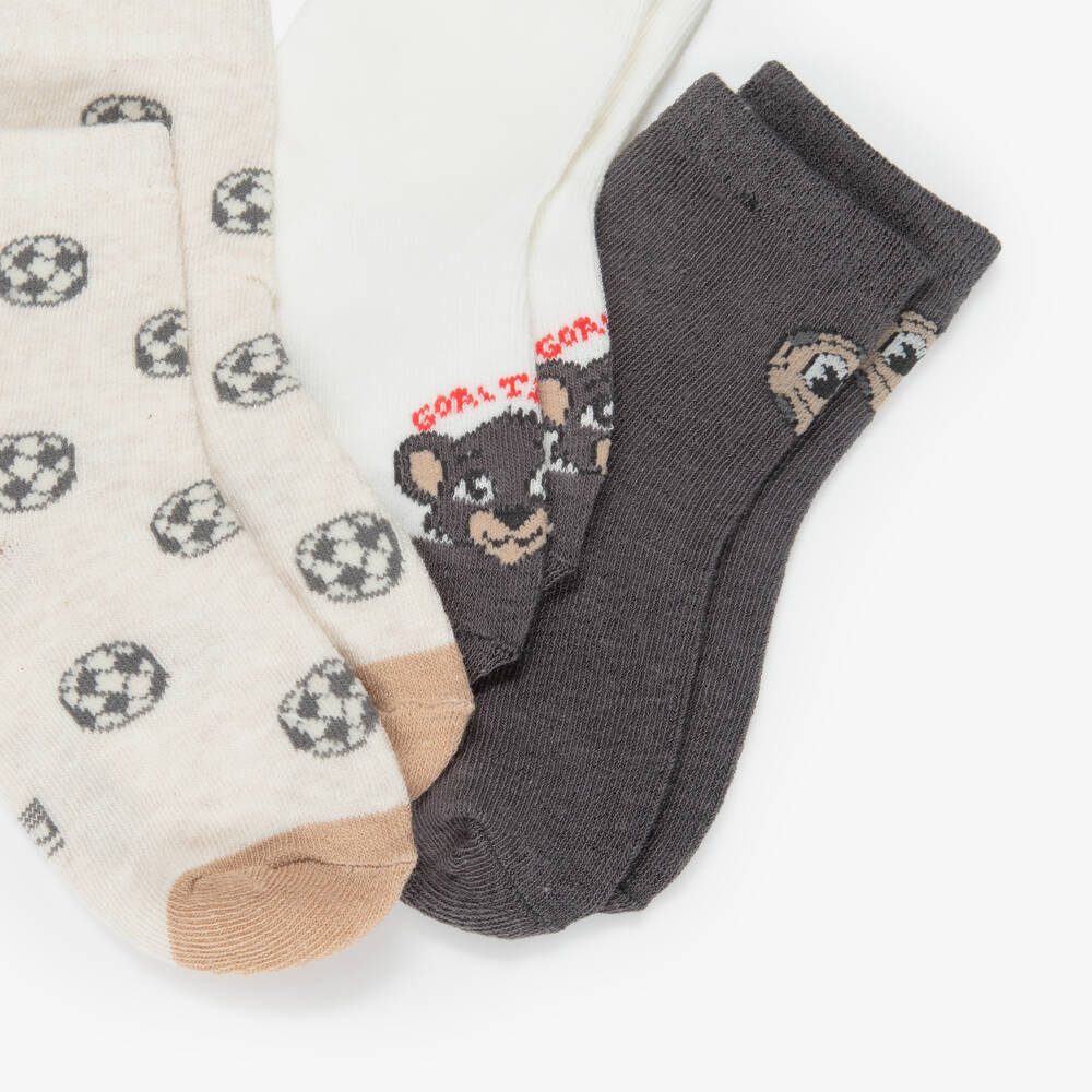 Mayoral-Boys Grey Football Sock Set | Childrensalon Outlet