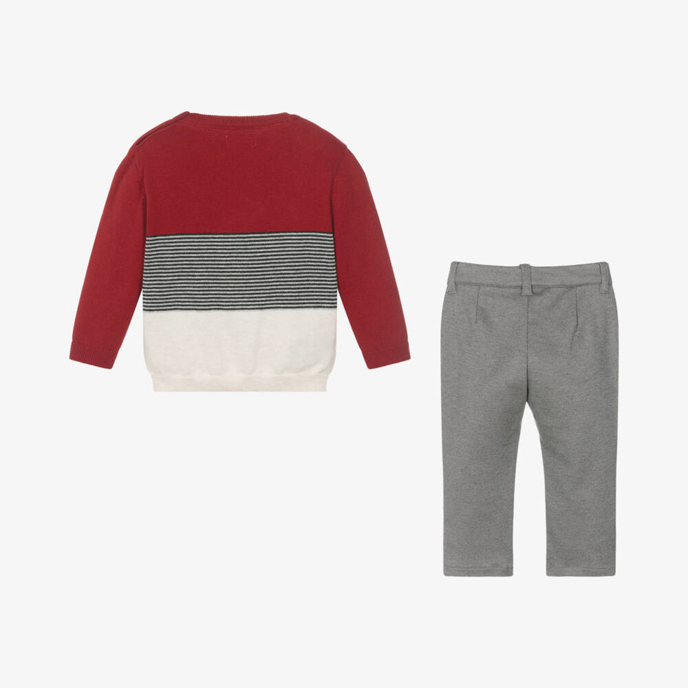 Mayoral-Boys Grey Knit Trouser Set | Childrensalon Outlet