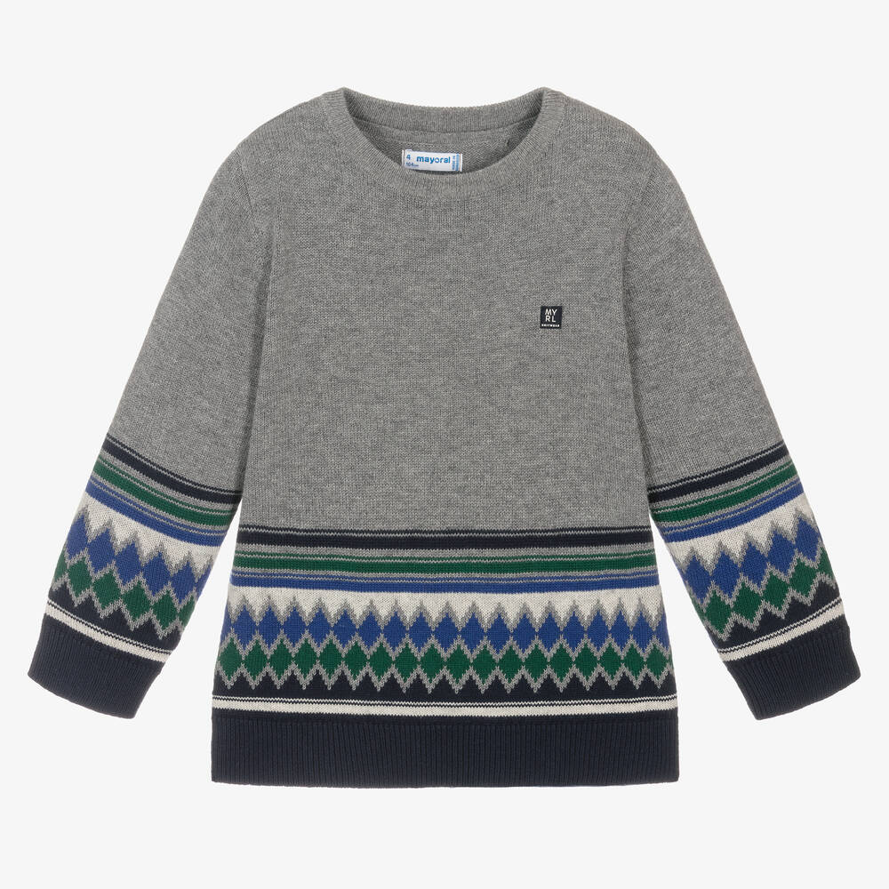 Mayoral - Boys Grey Knitted Sweater | Childrensalon
