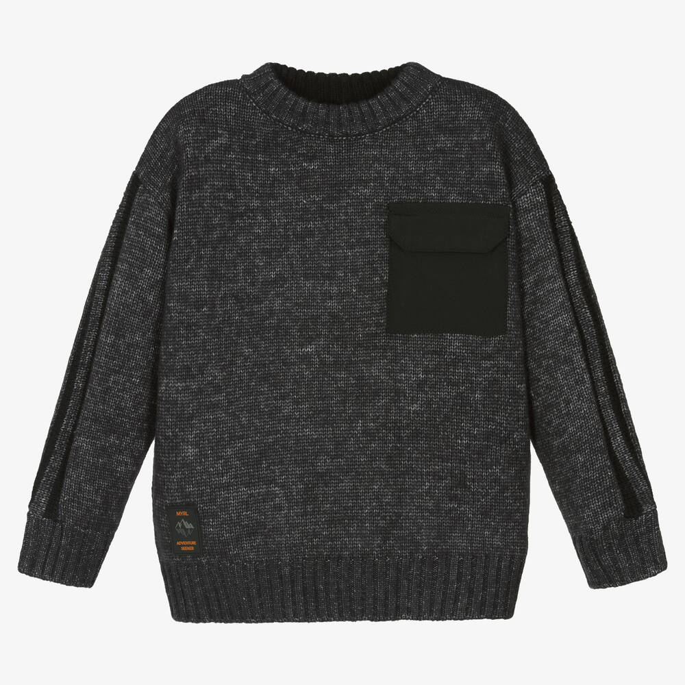 Mayoral - Boys Grey Knitted Sweater | Childrensalon