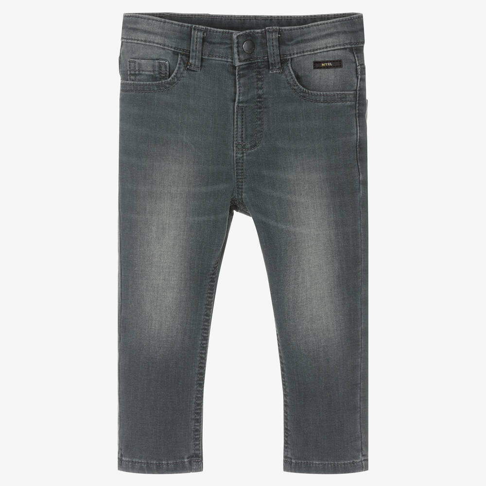 Mayoral - Boys Grey Slim Fit Cotton Denim Jeans | Childrensalon