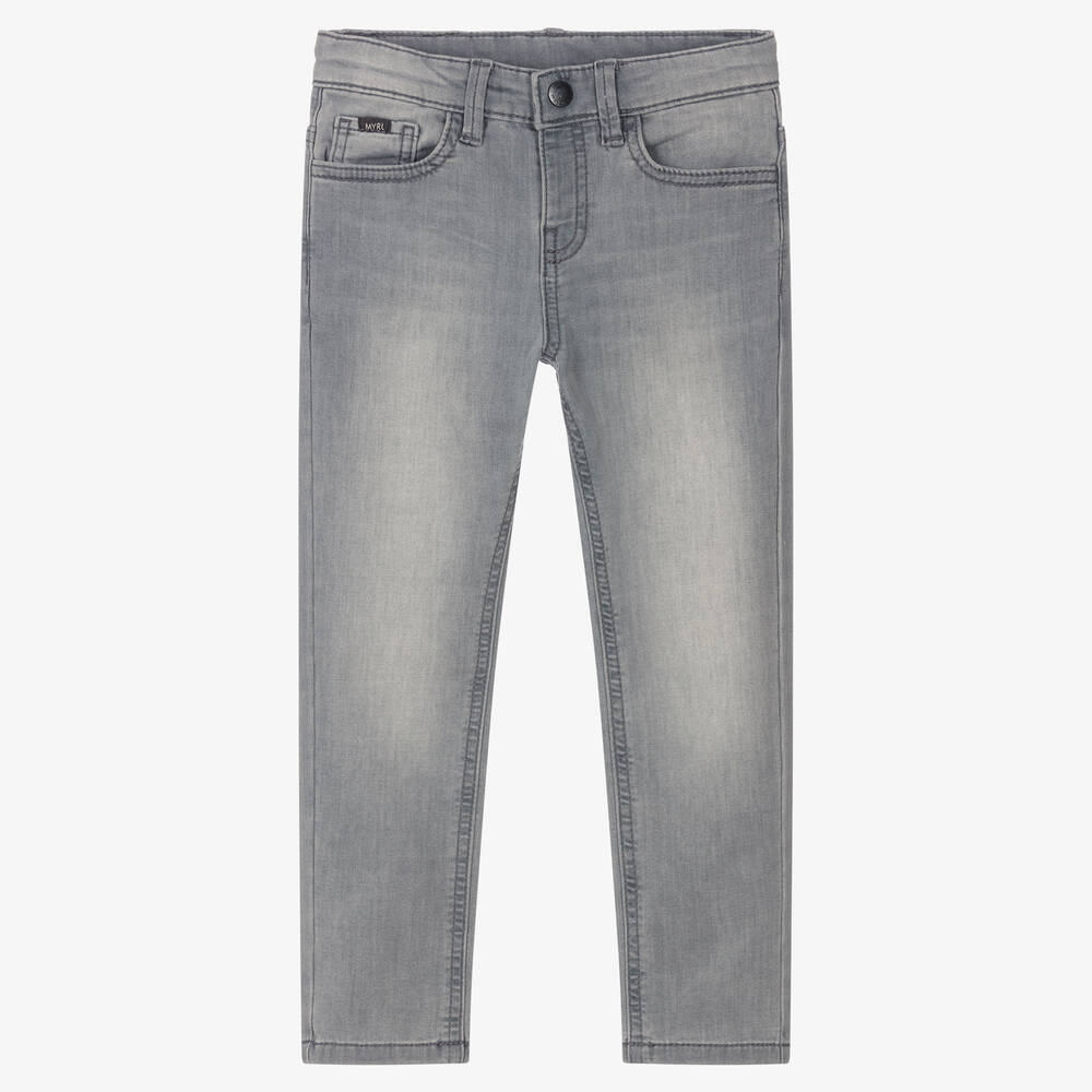 Mayoral-Boys Grey Slim Fit Denim Jeans | Childrensalon Outlet
