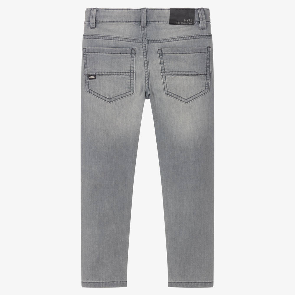 Mayoral-Boys Grey Slim Fit Denim Jeans | Childrensalon Outlet