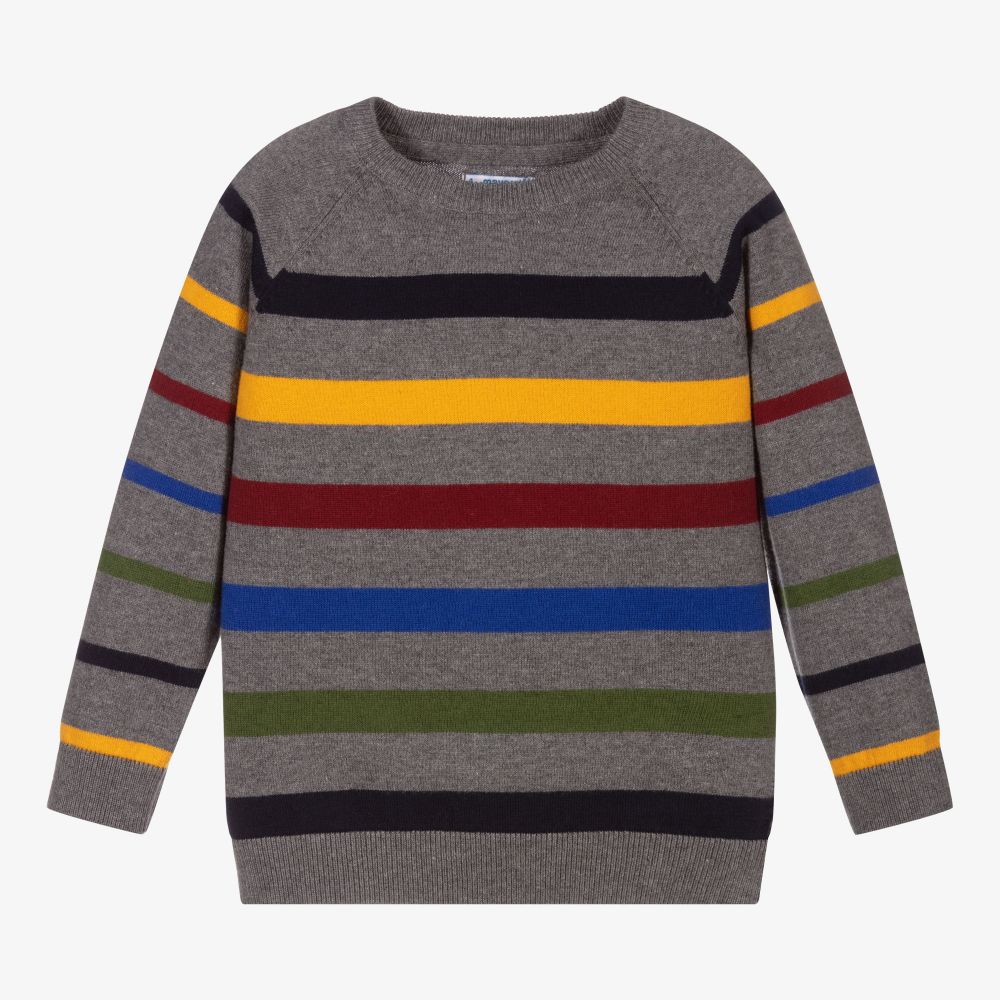 Mayoral - Boys Grey Striped Sweater | Childrensalon