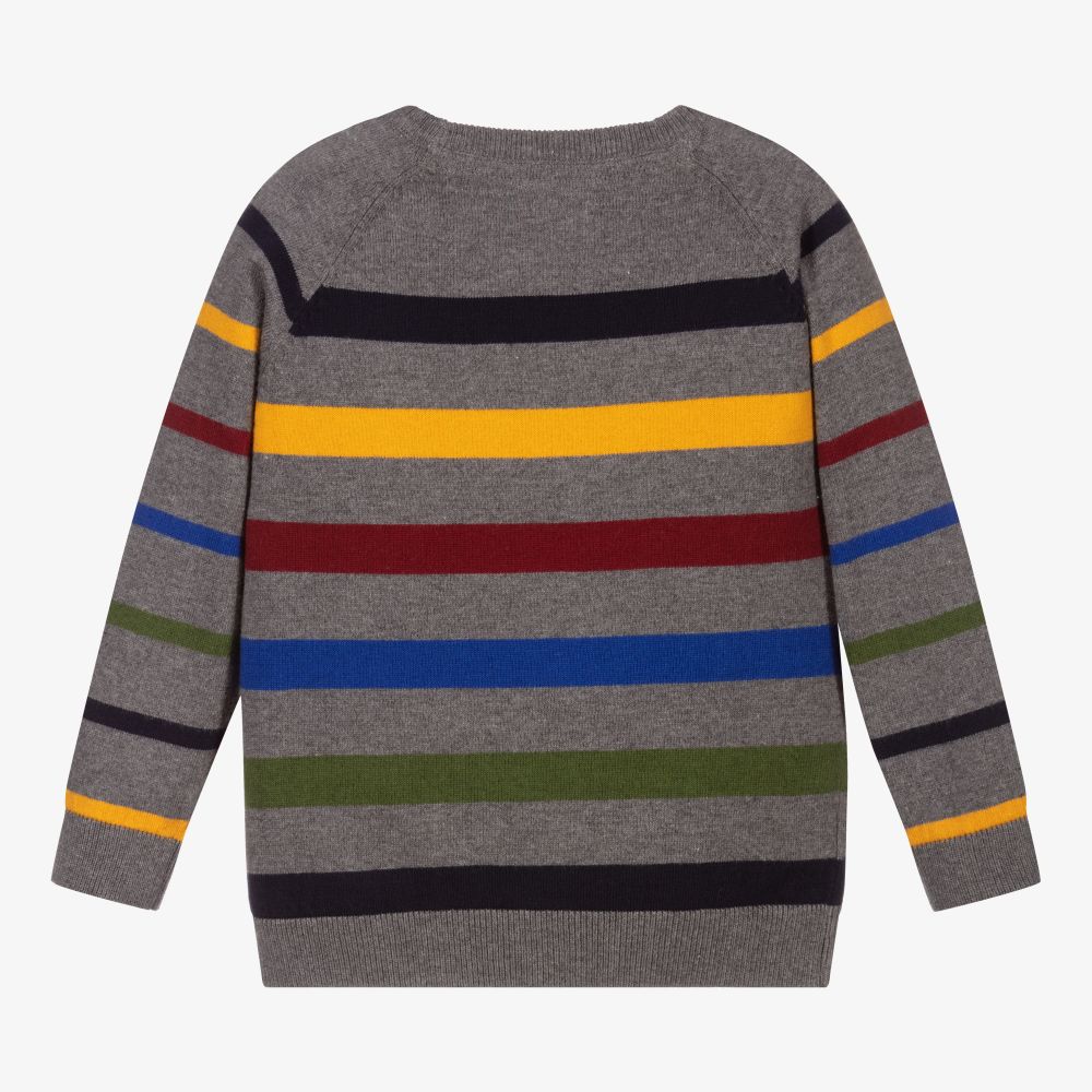 Mayoral-Boys Grey Striped Sweater | Childrensalon Outlet