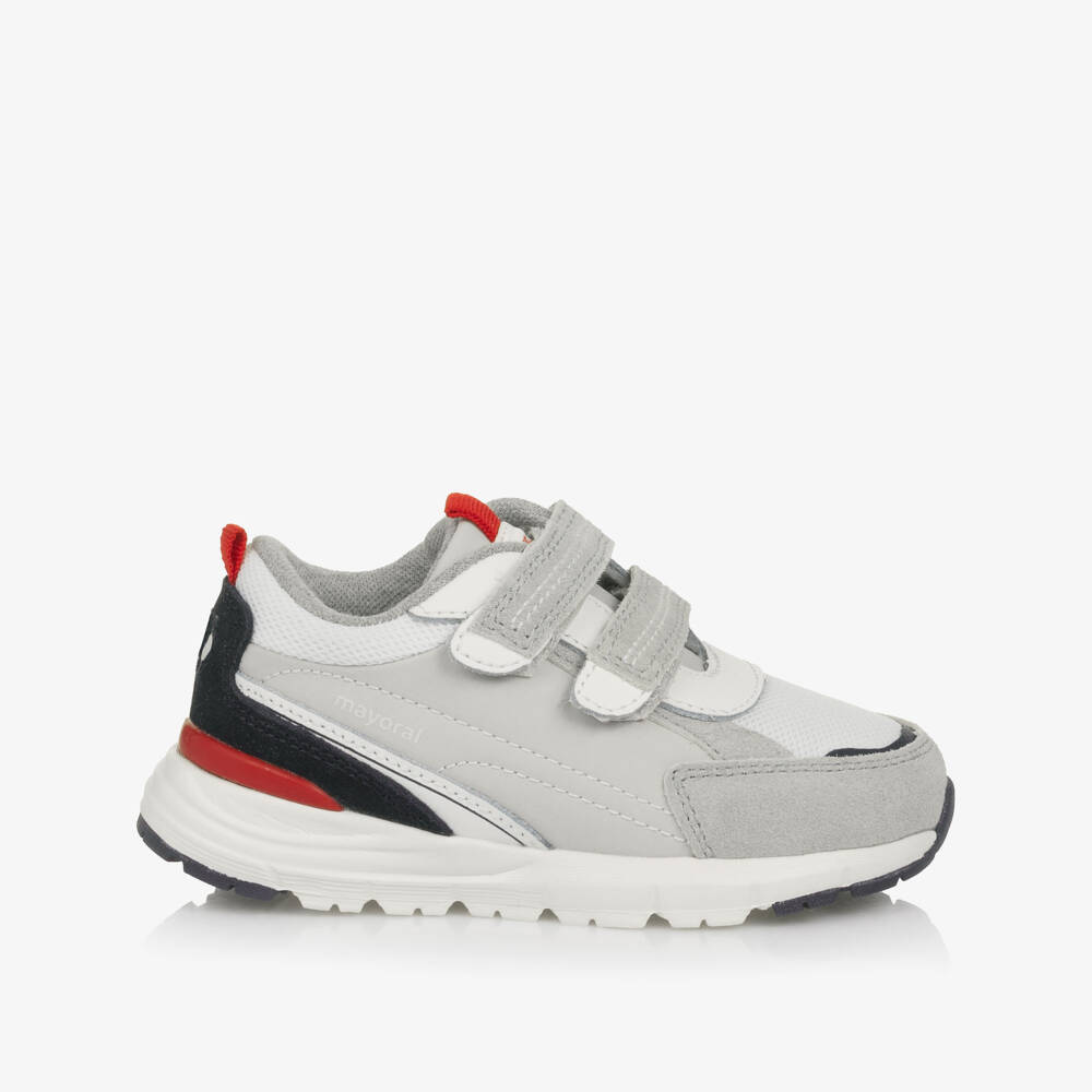 Mayoral-حذاء رياضي رمادي من الجلد السويدي للأولاد | Childrensalon Outlet