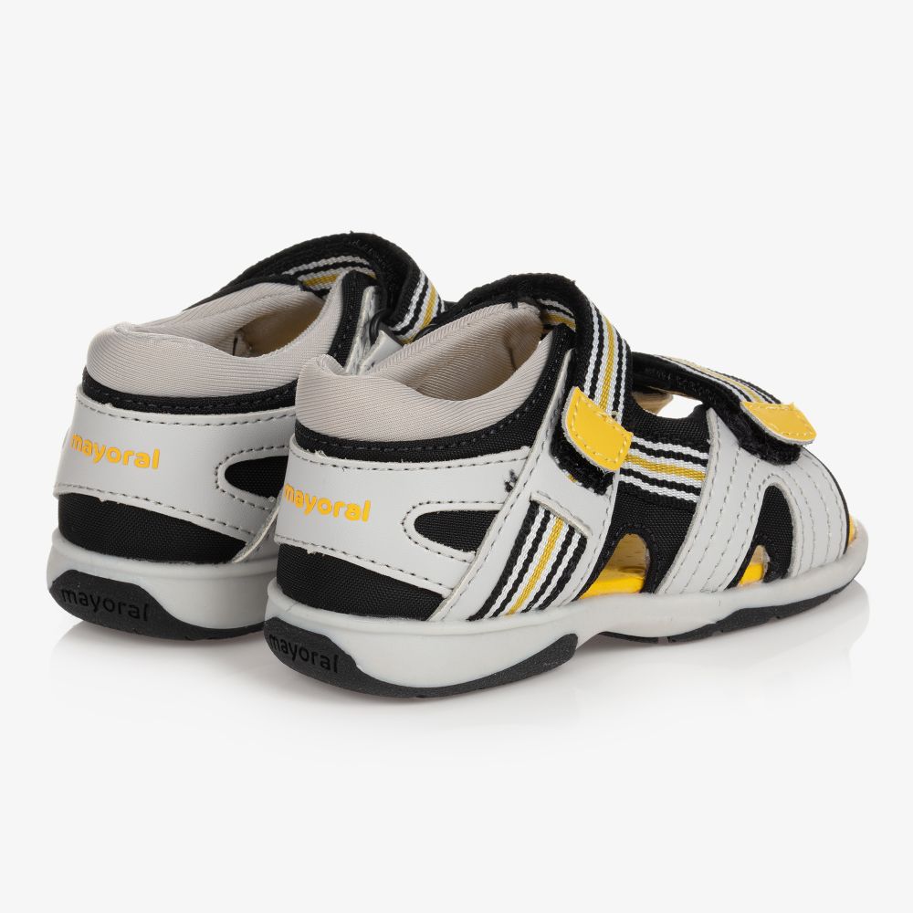 Mayoral-صندل أطفال ولادي جلد وكانفاس لون رمادي | Childrensalon Outlet