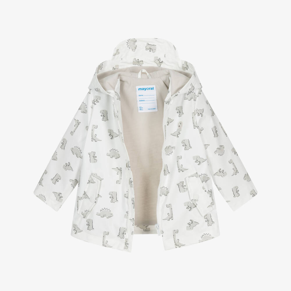Mayoral-Boys Grey & White Dino Raincoat | Childrensalon Outlet