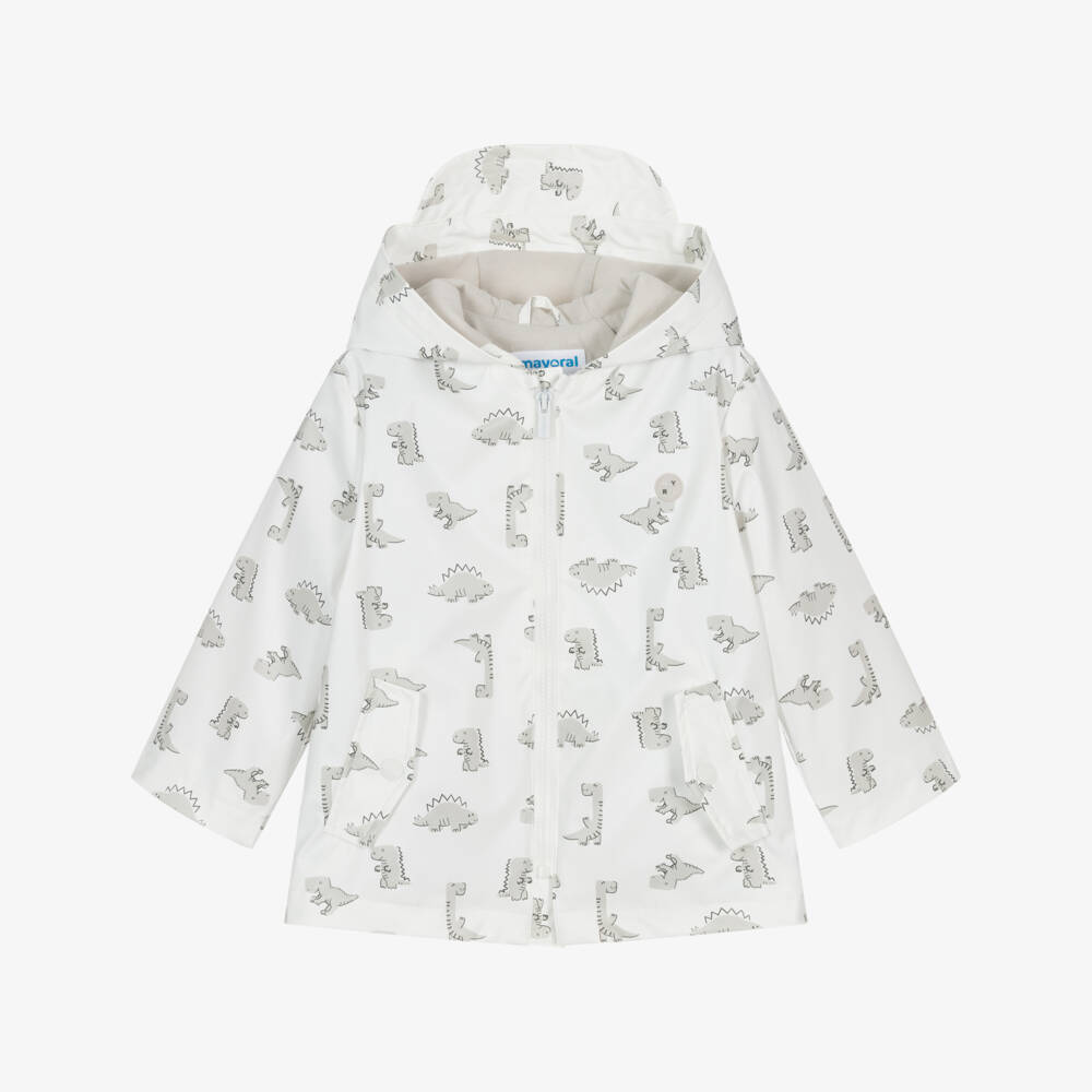 Mayoral-Boys Grey & White Dino Raincoat | Childrensalon Outlet