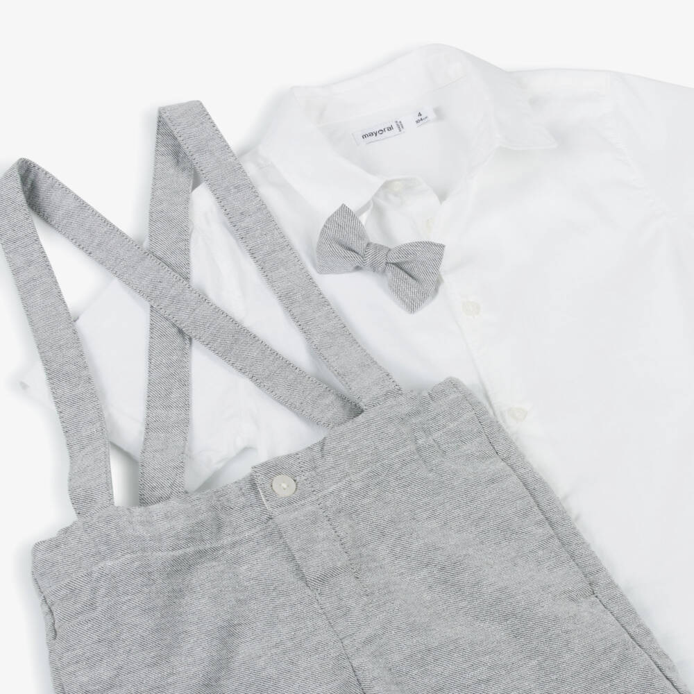 Mayoral-Boys Grey & White Summer Ensemble | Childrensalon Outlet