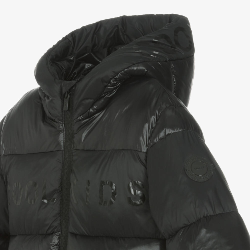 Mayoral-Boys Hooded Black Puffer Jacket | Childrensalon Outlet