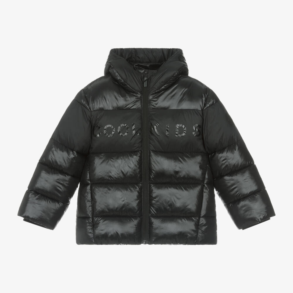 Mayoral-Boys Hooded Black Puffer Jacket | Childrensalon Outlet