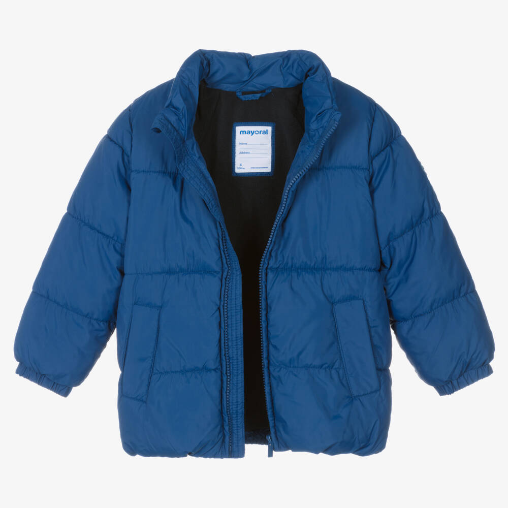 Mayoral-Синий пуховик с капюшоном | Childrensalon Outlet
