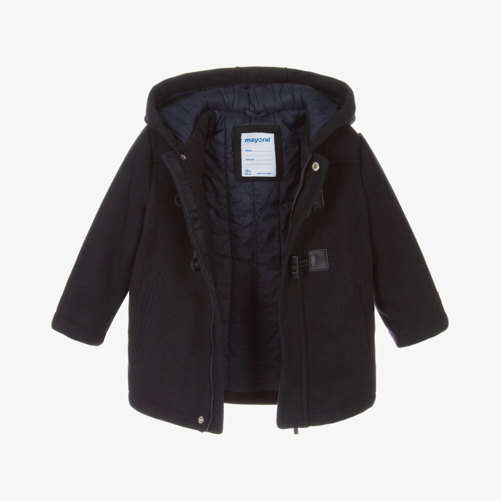 Mayoral-Boys Hooded Navy Toggle Coat | Childrensalon Outlet