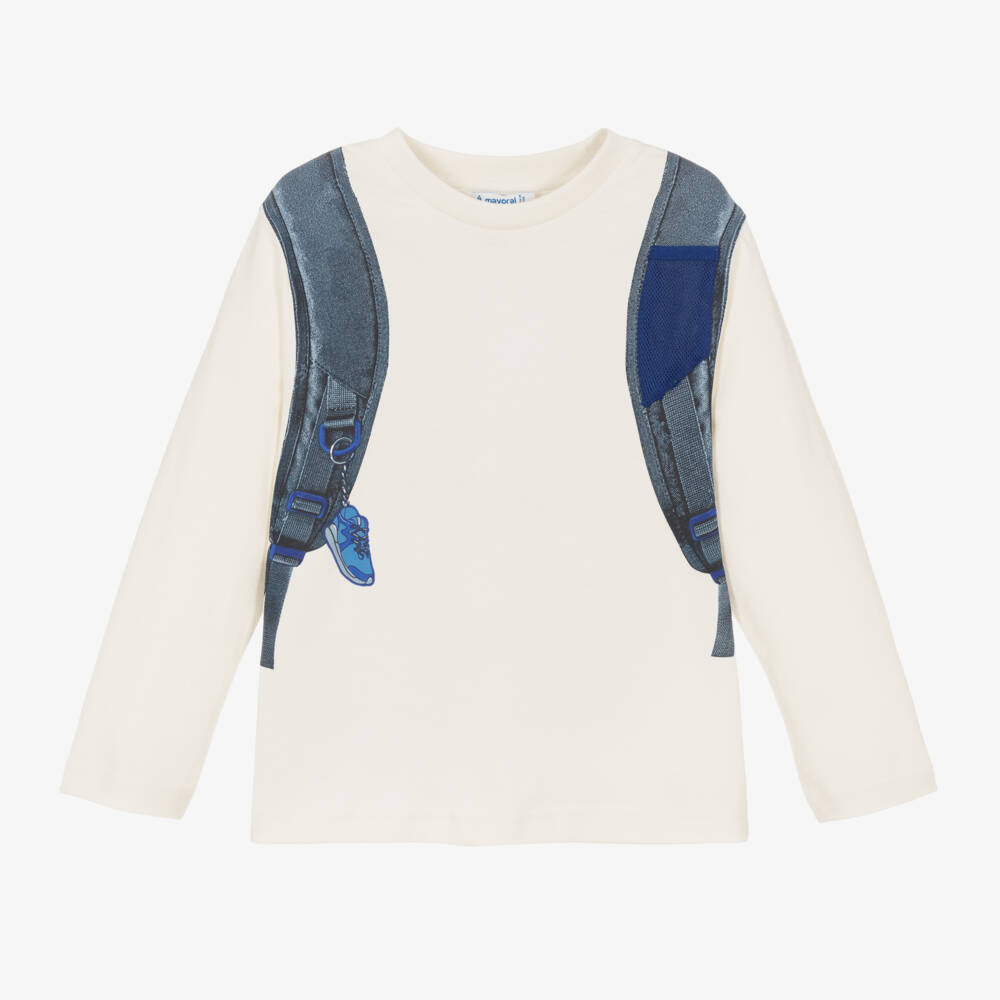 Mayoral-Boys Ivory Adventure Graphic Tee | Childrensalon Outlet