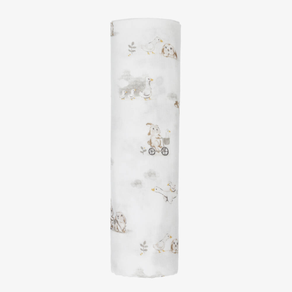Mayoral Newborn-Boys Ivory Animal Print Muslin | Childrensalon Outlet