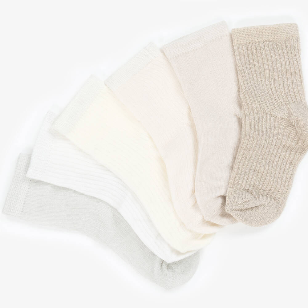 Mayoral Newborn-Boys Ivory & Beige Cozy Socks Set | Childrensalon Outlet