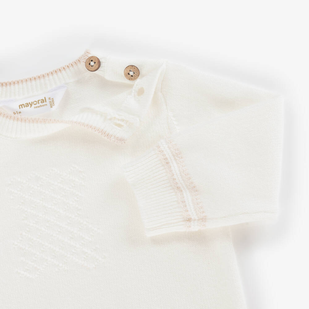 Mayoral Newborn-Boys Ivory & Beige Knit Duo | Childrensalon Outlet