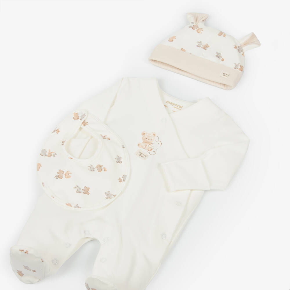 Mayoral Newborn-Boys Ivory & Beige Snuggle Set | Childrensalon Outlet