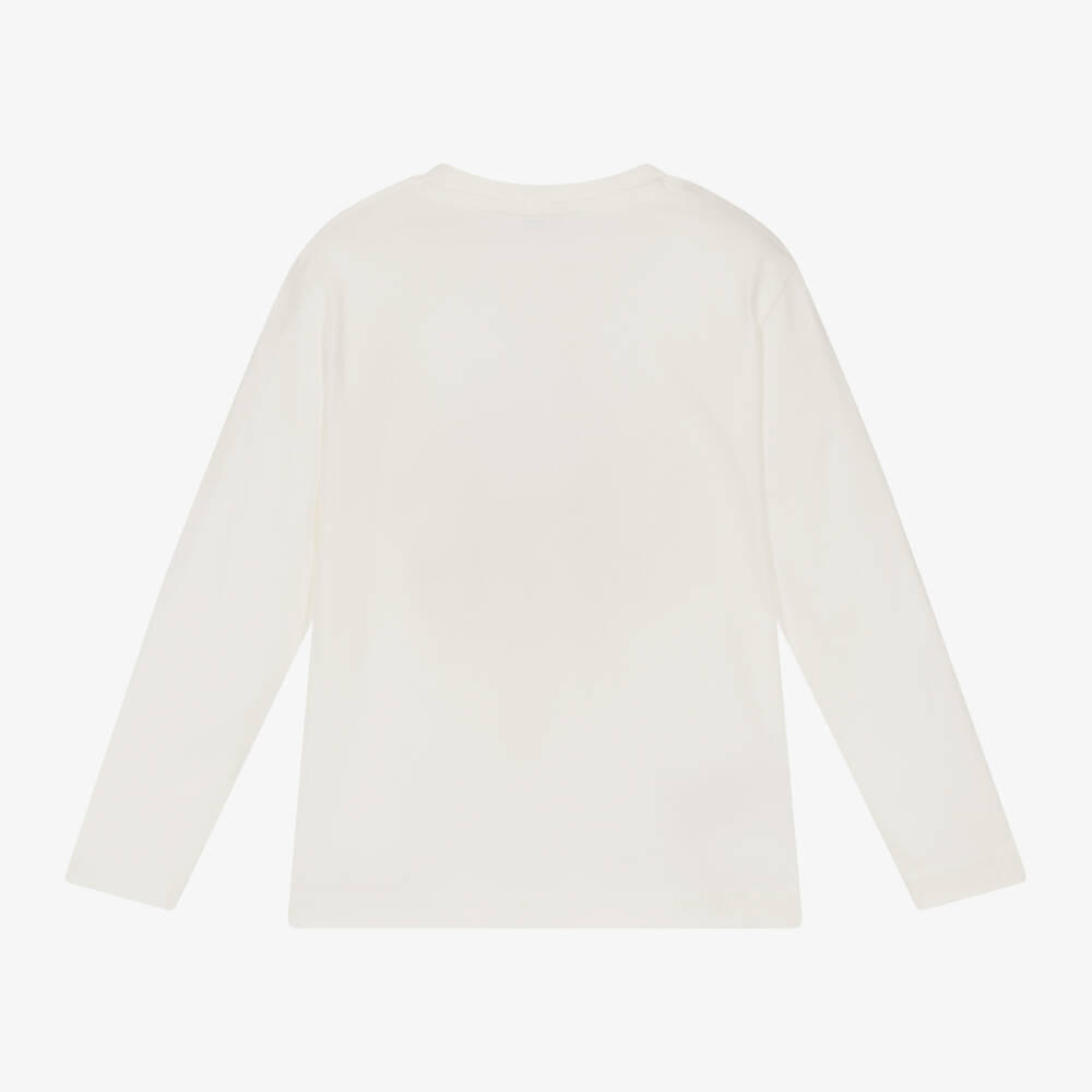 Mayoral-Boys Ivory Blue Car Graphic Shirt | Childrensalon Outlet