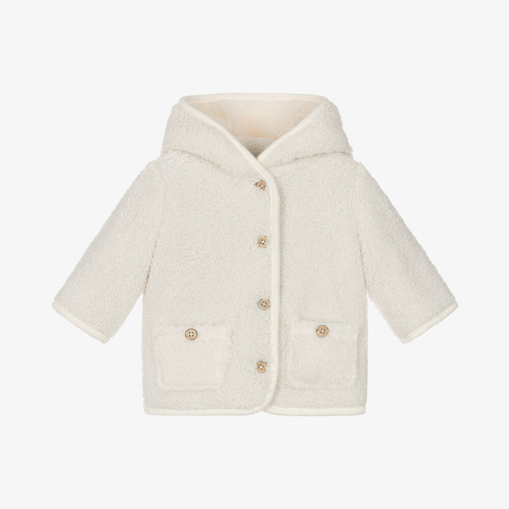 Mayoral Newborn-Boys Ivory & Blue Dual-Sided Coat | Childrensalon Outlet